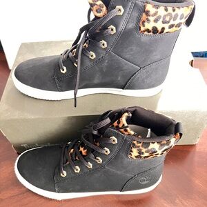 Timberland Black and Leopard Women's Sneakers